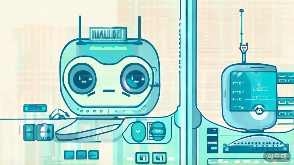 "Flat vector illustration of DALL-E and Midjourney, dashboard style, soft blue gradient"