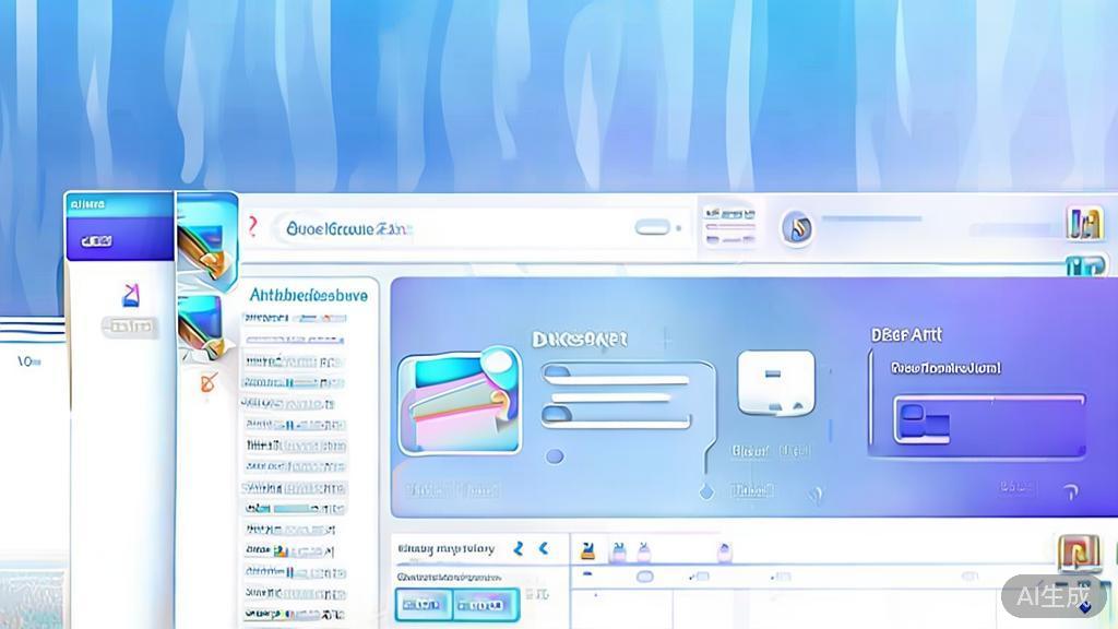 "Flat vector illustration of Artbreeder and DeepArt, dashboard style, soft blue gradient"