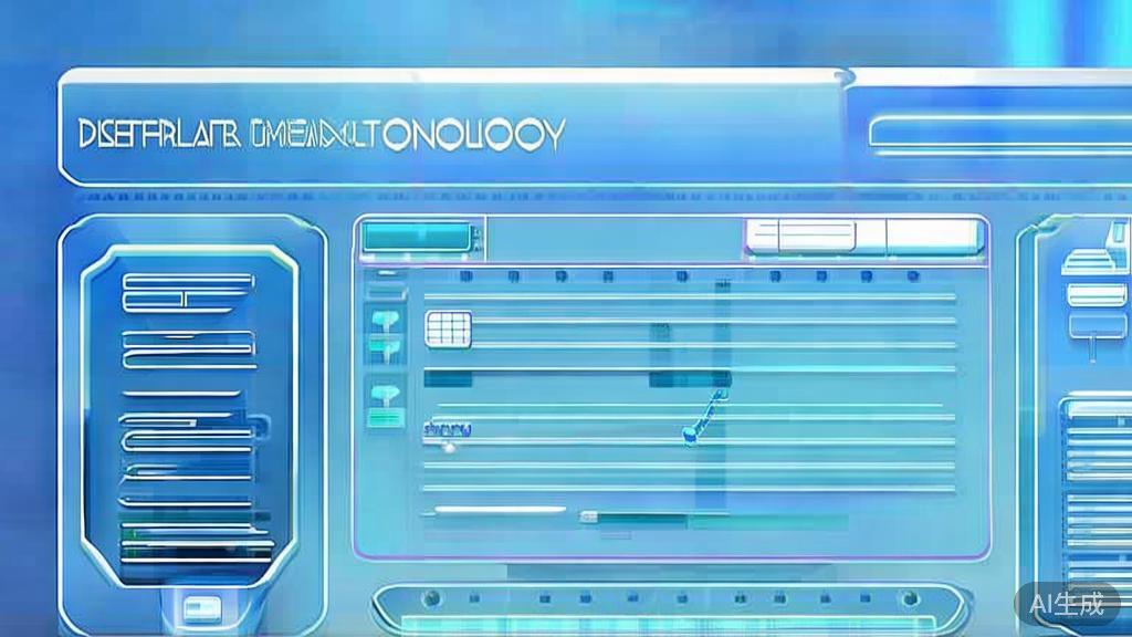 Flat vector illustration of text generation technology, dashboard style, soft blue gradient