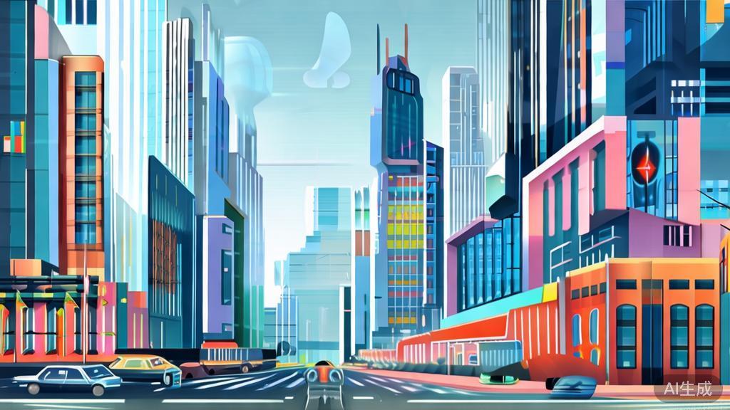 "High-quality business illustration regarding a futuristic cityscape created with GPT Image 2.0, minimal flat design"