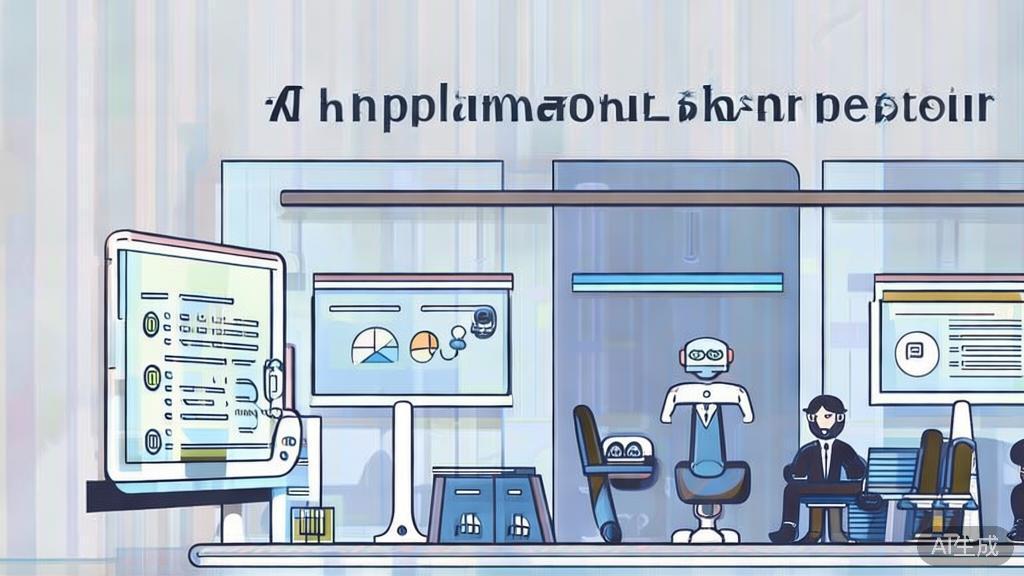 High-quality business illustration regarding AI application scenarios in entrepreneurship, minimal flat design