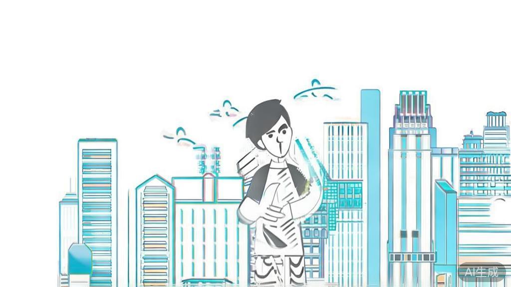 "High-quality business illustration regarding successful young filmmaker, minimal flat design"