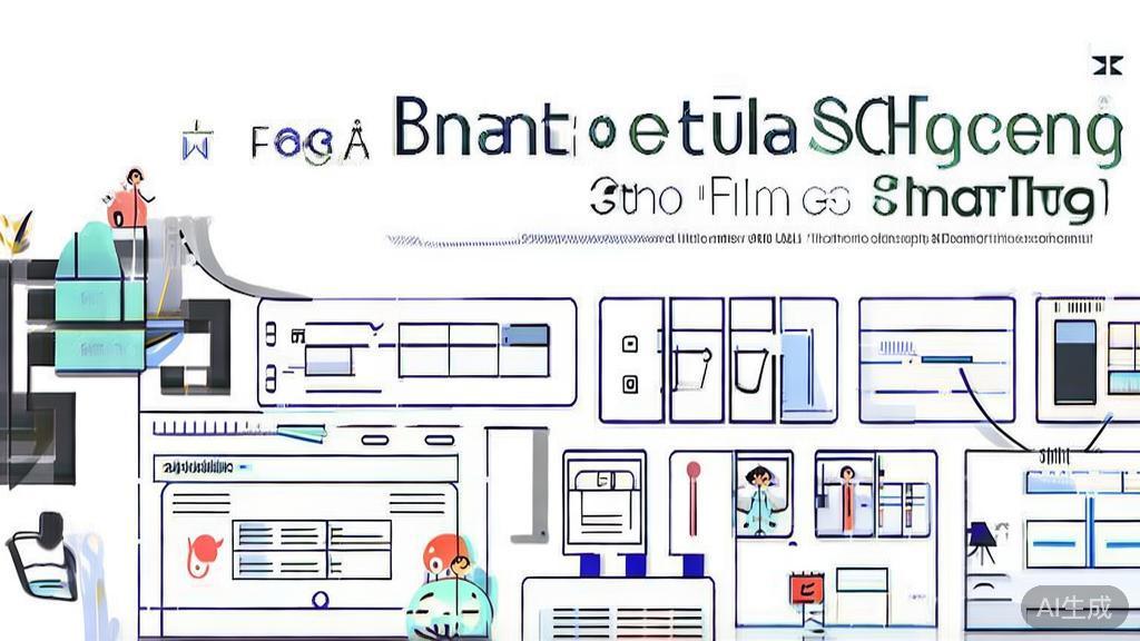 "High-quality business illustration of promotional strategies for short films, featuring social media icons and audience engagement, minimal flat design"
