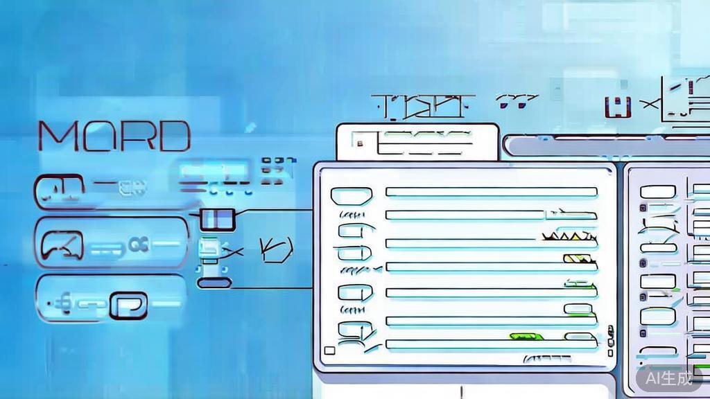 Flat vector illustration of text editing process using AI tools, dashboard style, soft blue gradient