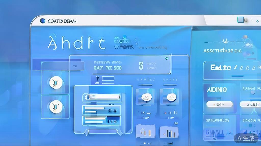 Flat vector illustration of AI tools in short drama creation, dashboard style, soft blue gradient