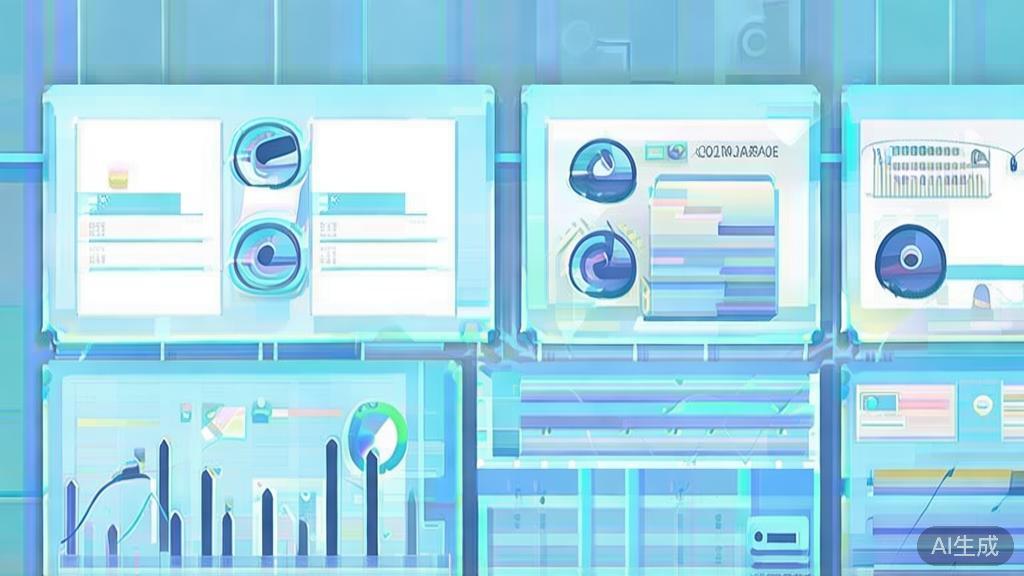 Flat vector illustration of data analysis in short drama creation, dashboard style, soft blue gradient