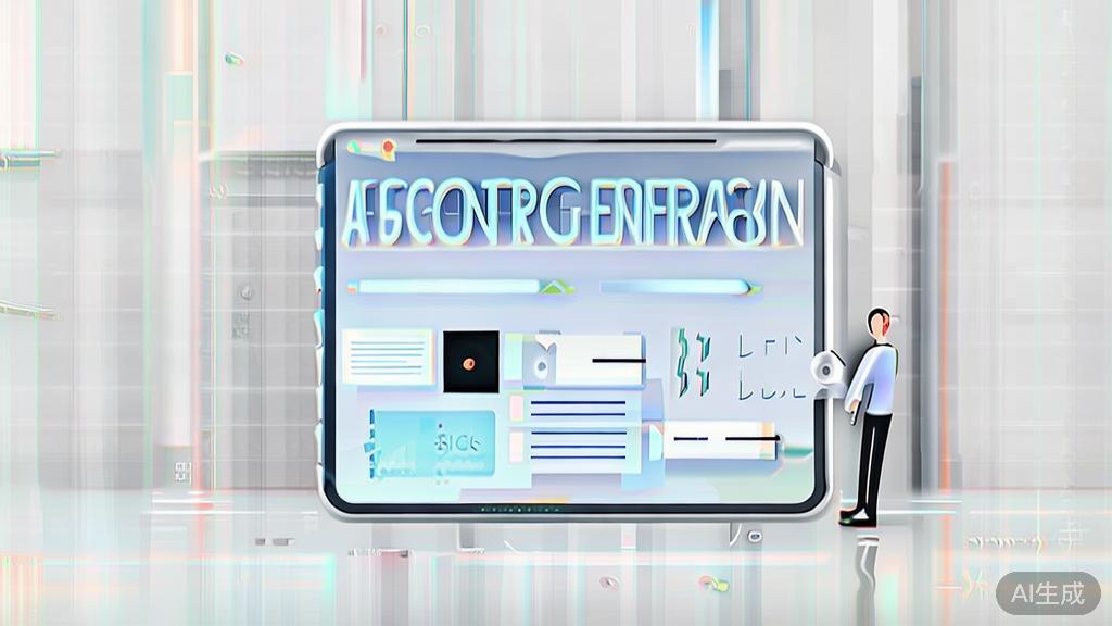 "High-quality business illustration regarding AI content generation, minimal flat design"