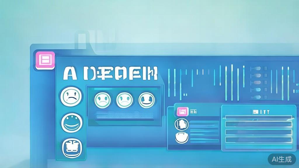 "Flat vector illustration of audience feedback collection, dashboard style, soft blue gradient"