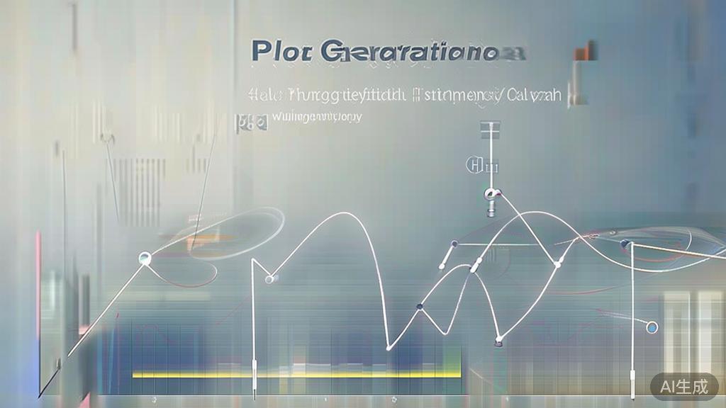 High-quality business illustration regarding a plot generation tool, minimal flat design