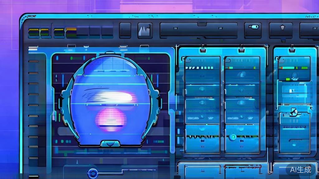 Flat vector illustration of AI in video editing and effects, dashboard style, soft blue gradient