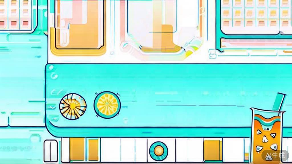 Flat vector illustration of summer drink promotion, dashboard style, soft blue gradient