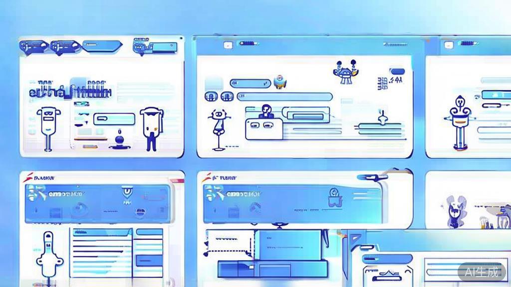 Flat vector illustration of building a strong partnership in AI startups, dashboard style, soft blue gradient
