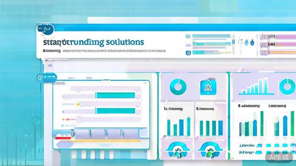 Flat vector illustration of funding solutions for startups, dashboard style, soft blue gradient