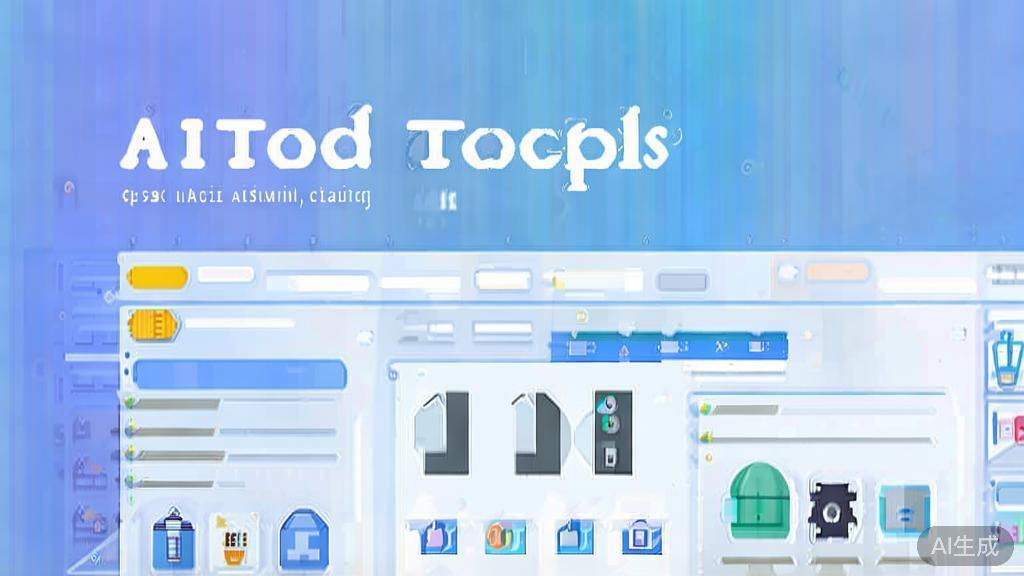 Flat vector illustration of AI tools comparison, dashboard style, soft blue gradient