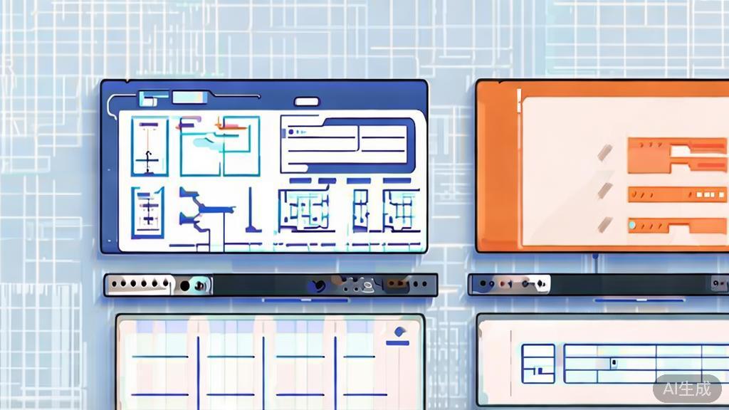 High-quality business illustration of AI development tools like TensorFlow and PyTorch, minimal flat design