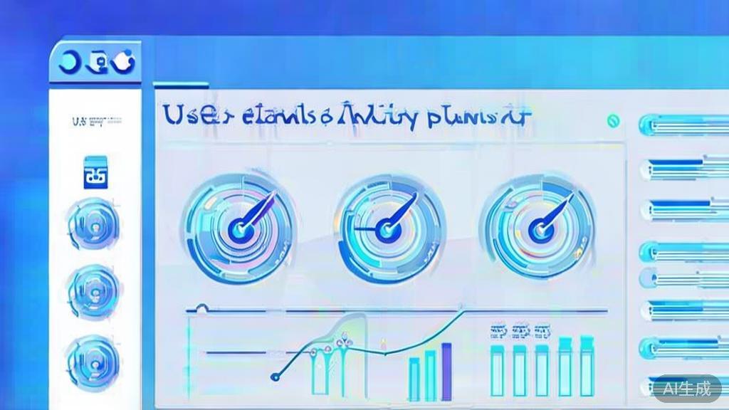 Flat vector illustration of user feedback analysis, dashboard style, soft blue gradient