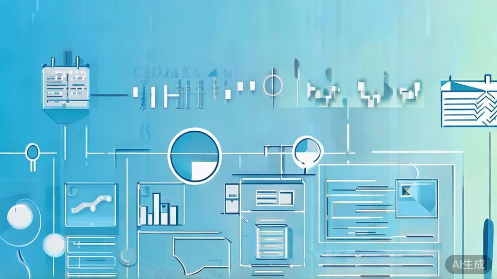 Flat vector illustration of business plan development, dashboard style, soft blue gradient