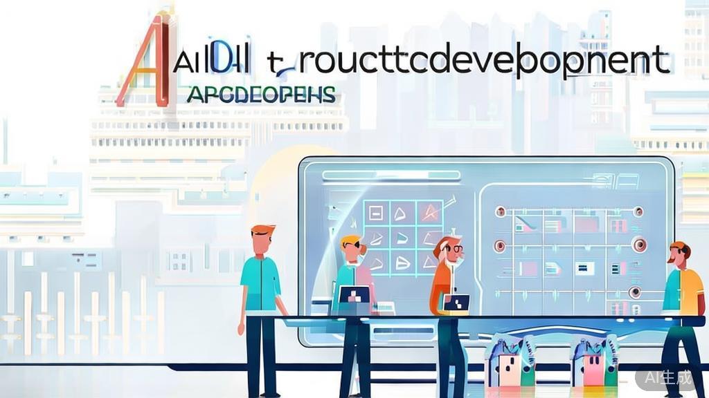 High-quality business illustration of product development in AI, minimal flat design