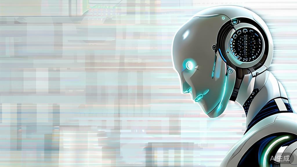 "High-quality business illustration of AI customer service robot, minimal flat design"
