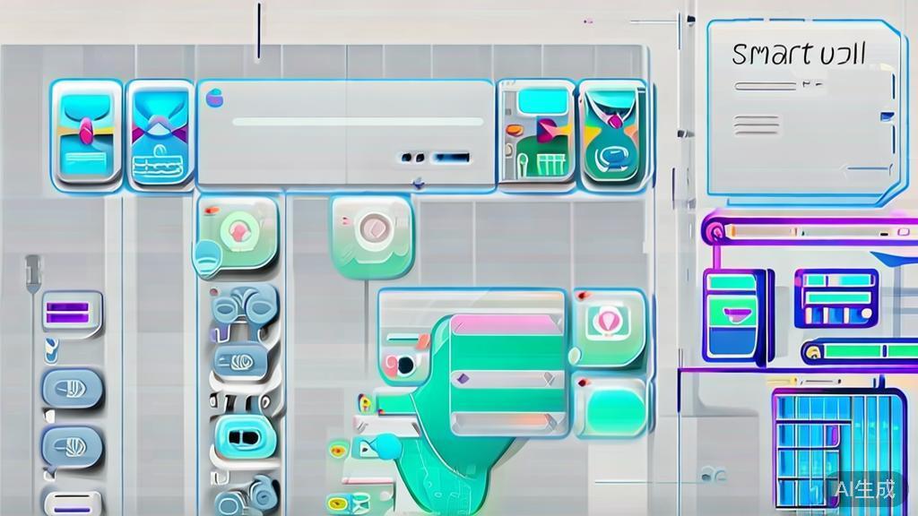 "High-quality business illustration of smart services in AI, minimal flat design"