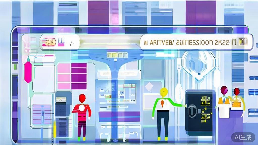 High-quality business illustration regarding AI-driven decision making, minimal flat design