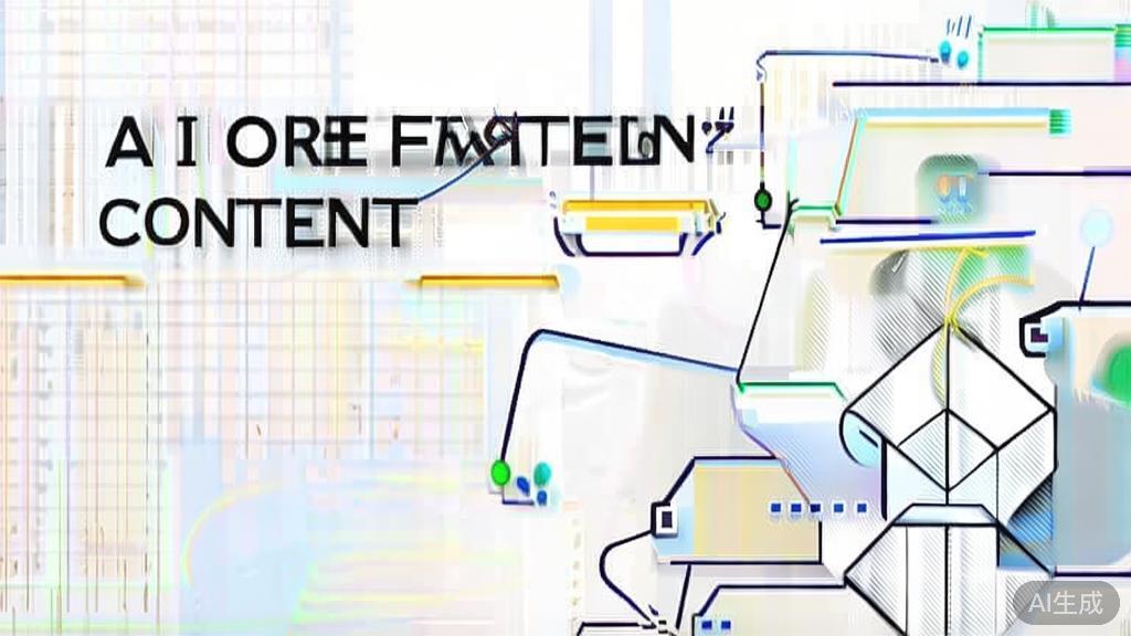 High-quality business illustration regarding content creation with AI, minimal flat design