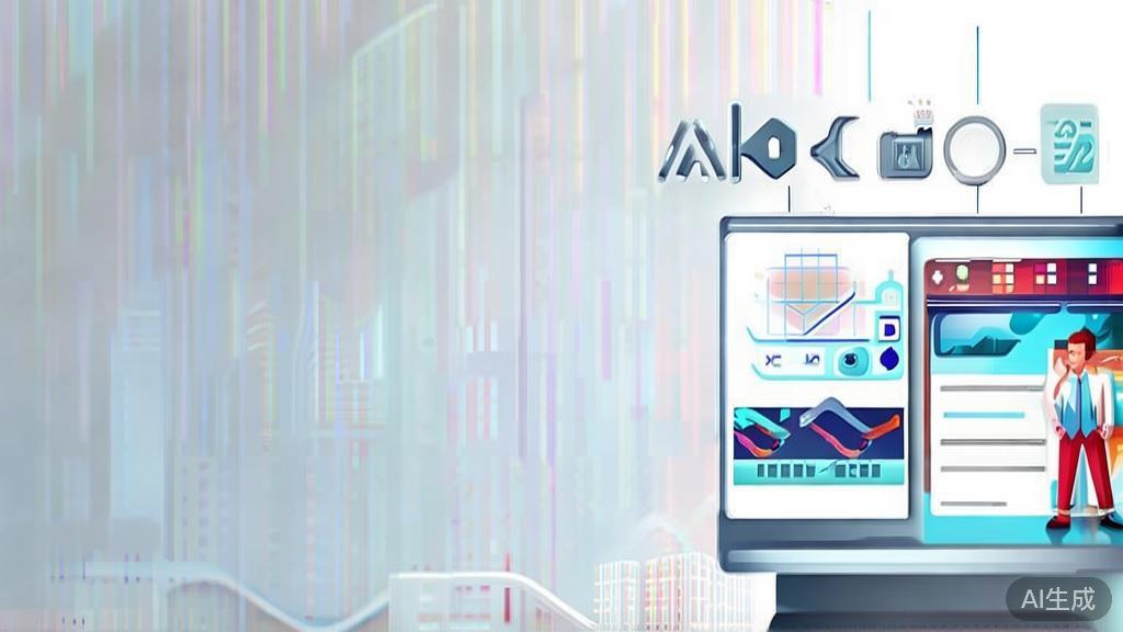 High-quality business illustration regarding personalized content creation with AI tools, minimal flat design