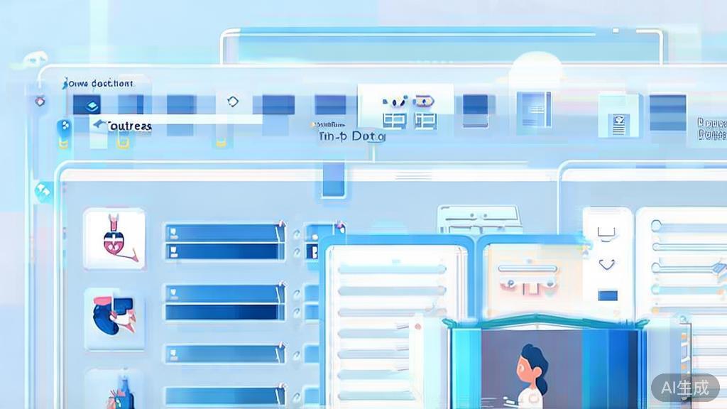 Flat vector illustration of online education tutoring, dashboard style, soft blue gradient
