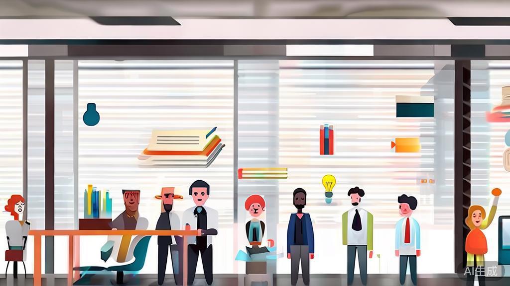 "Flat vector illustration depicting continuous learning and adaptation in entrepreneurship, minimal flat design"