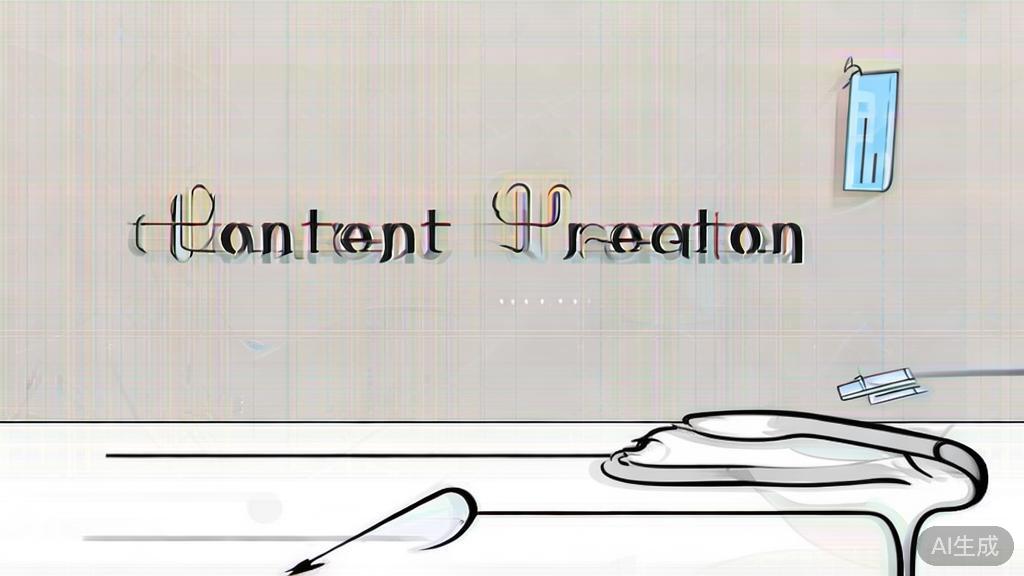 "High-quality business illustration regarding content creation, minimal flat design"