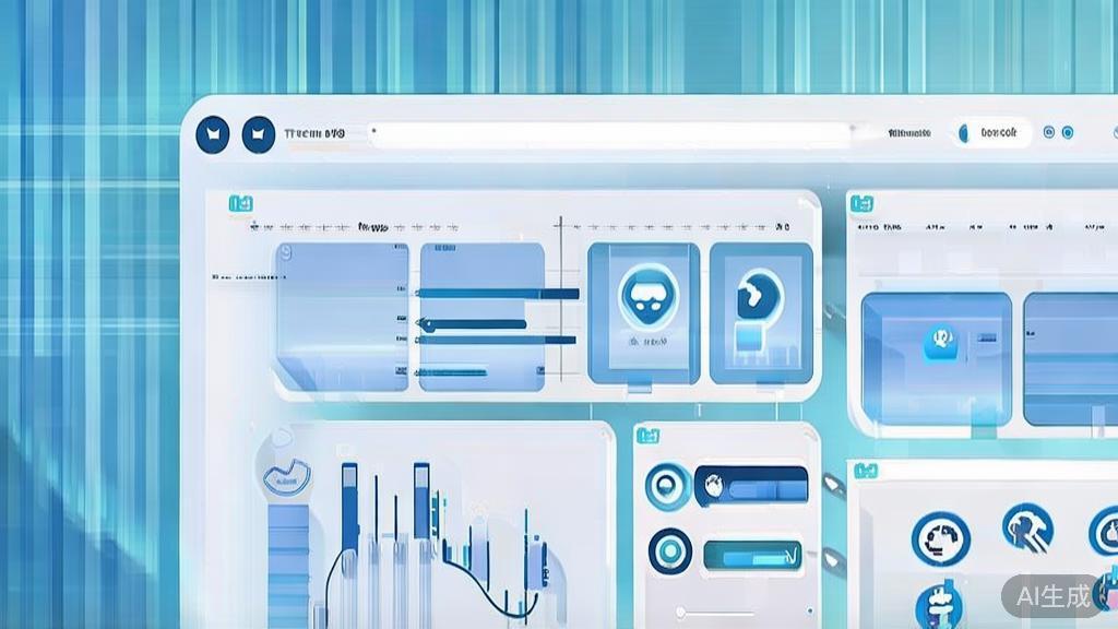 "Flat vector illustration of data analysis in social media marketing, dashboard style, soft blue gradient"