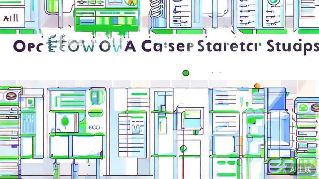 "High-quality business illustration of successful AI startup cases, minimal flat design"
