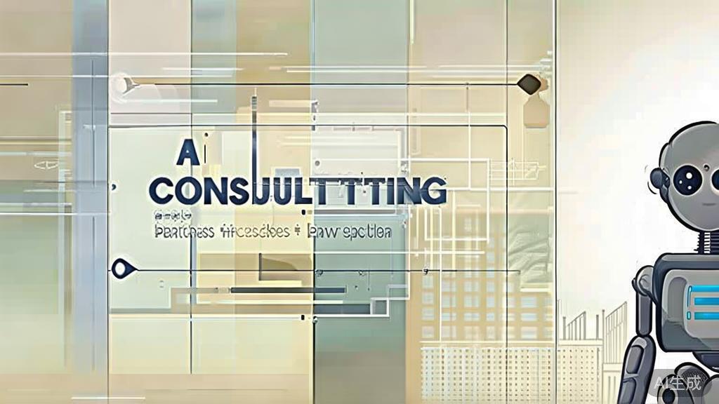 High-quality business illustration regarding AI consulting services, minimal flat design