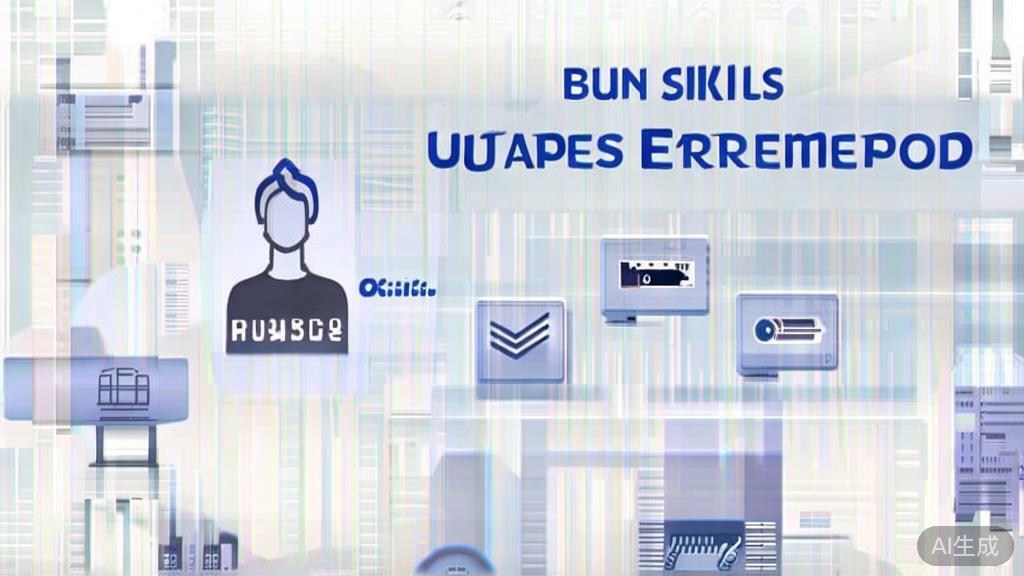 High-quality business illustration regarding evaluating personal skills for AI entrepreneurship, minimal flat design