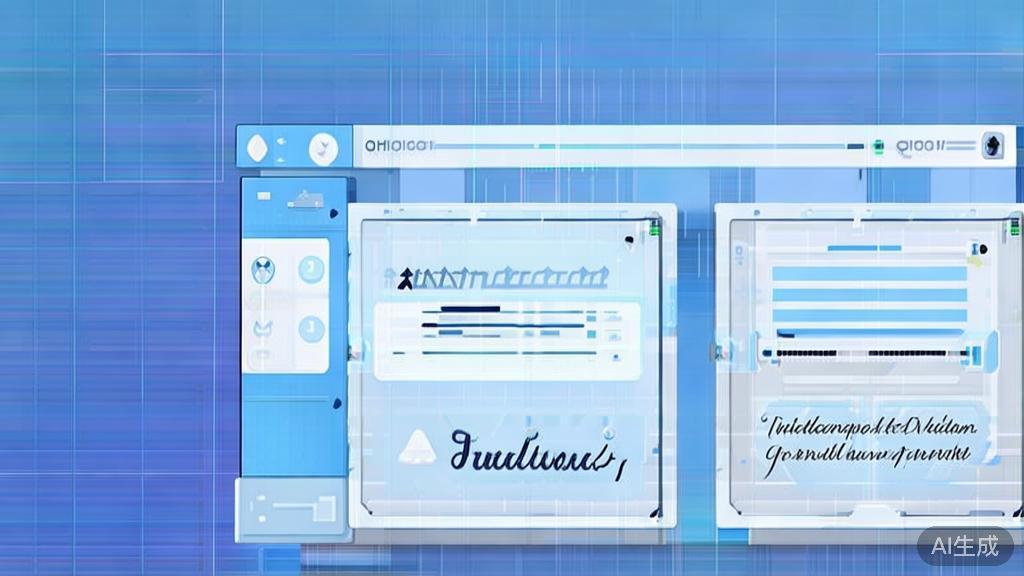 Flat vector illustration of choosing between AI writing and traditional writing, dashboard style, soft blue gradient