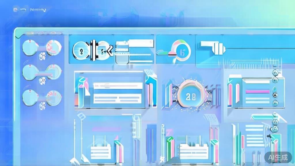 Flat vector illustration of product iteration and feedback, dashboard style, soft blue gradient