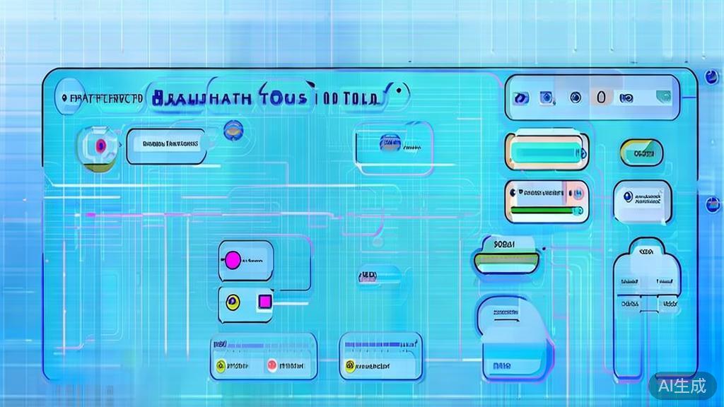 "Flat vector illustration of evaluating AI tools, dashboard style, soft blue gradient"