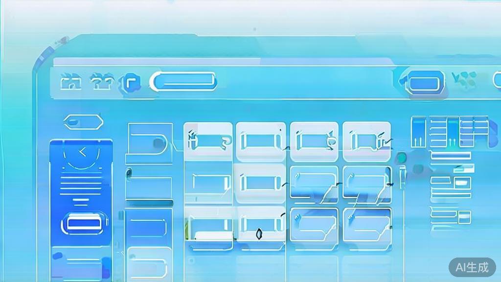 Flat vector illustration of social media management, dashboard style, soft blue gradient