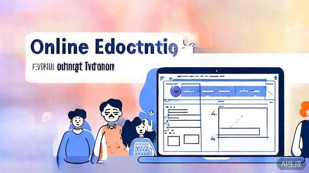 High-quality business illustration regarding online education tutoring, minimal flat design