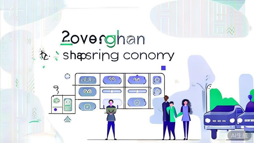 High-quality business illustration regarding sharing economy, minimal flat design