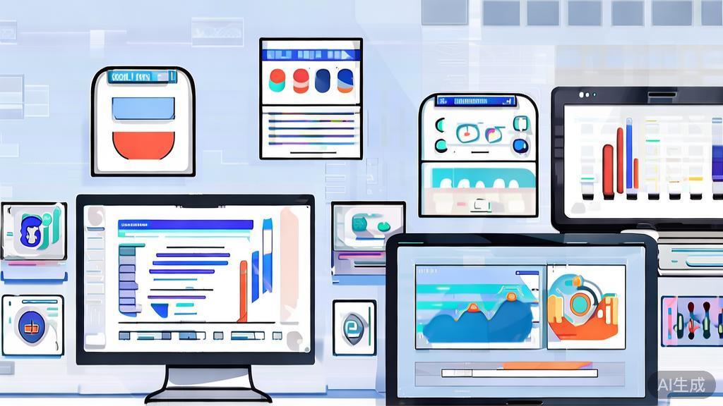 "Flat vector illustration of online tools for entrepreneurship, high quality"