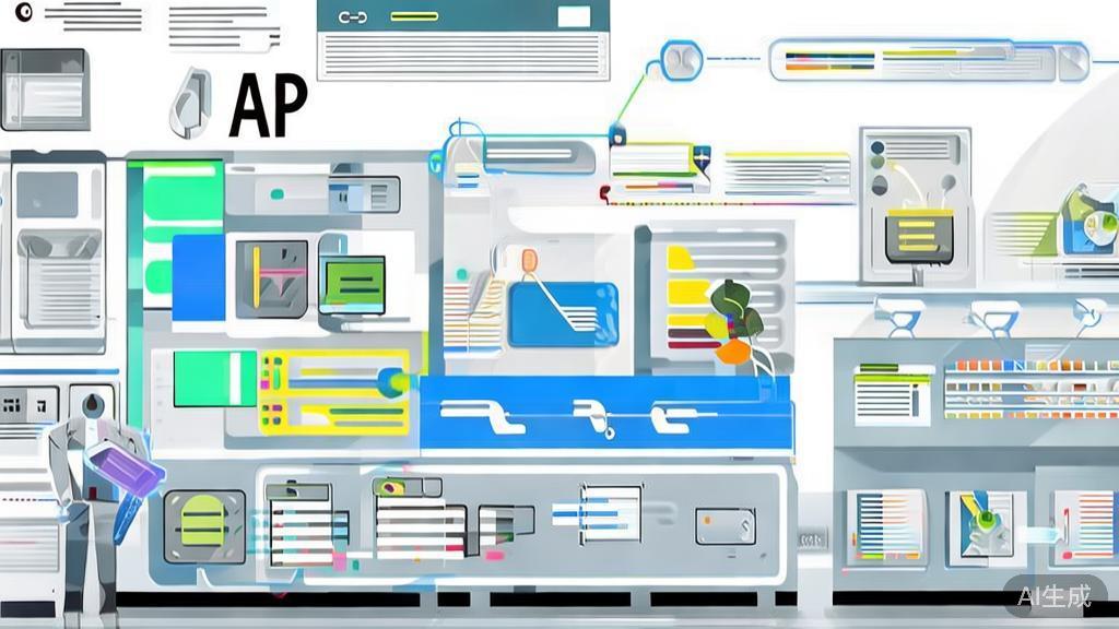 High-quality business illustration regarding future API trends, minimal flat design