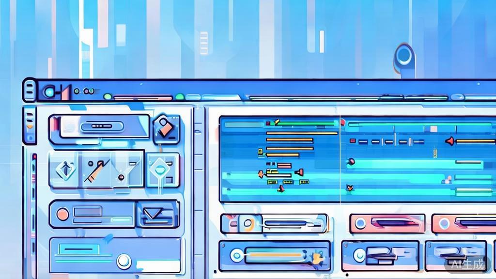 Flat vector illustration of API concurrency handling, dashboard style, soft blue gradient