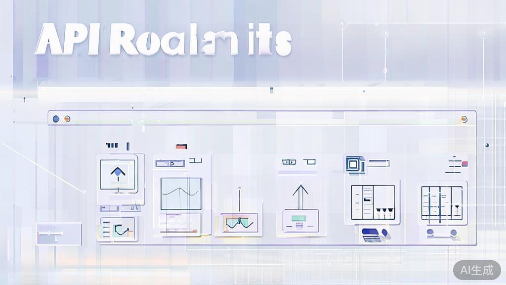 High-quality business illustration regarding API rate limits, minimal flat design