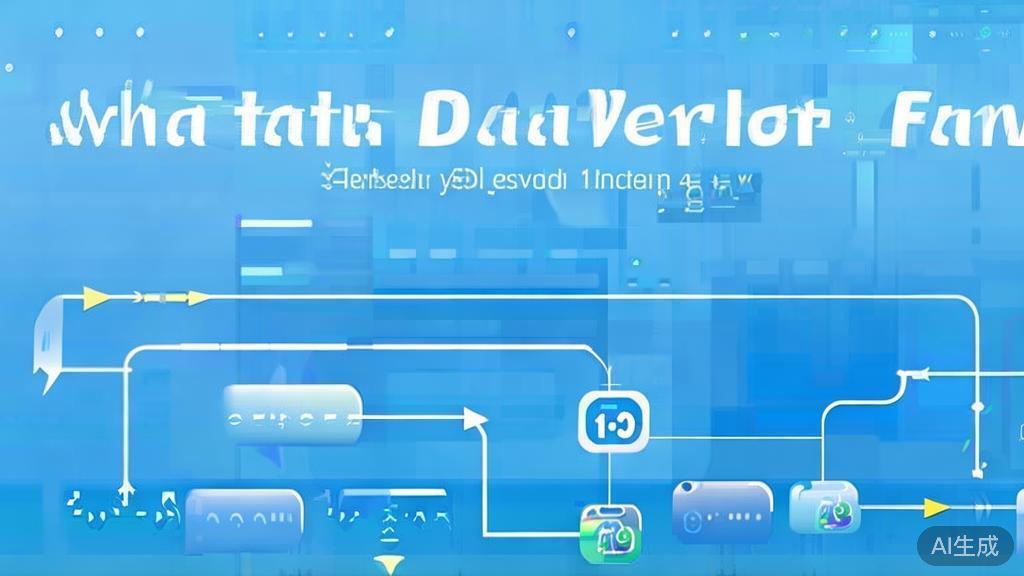 Flat vector illustration of data flow between different APIs, dashboard style, soft blue gradient