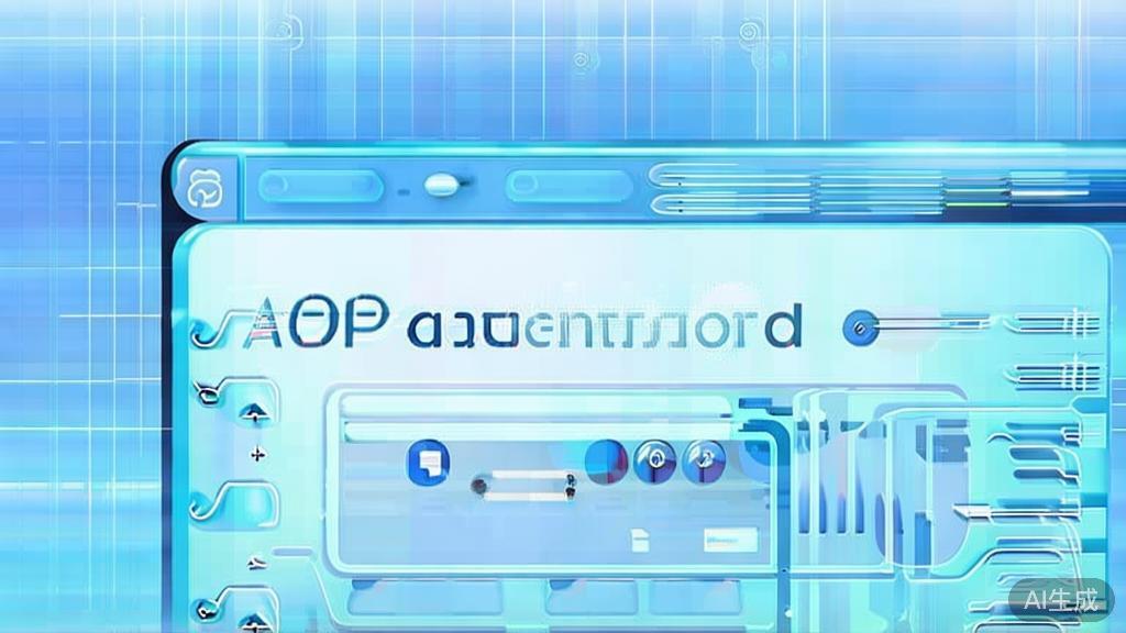 Flat vector illustration of technology innovation in API platforms, dashboard style, soft blue gradient