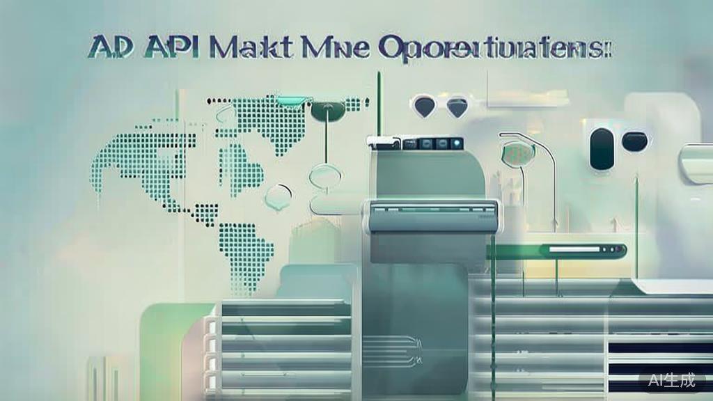 High-quality business illustration regarding market opportunities of API, minimal flat design