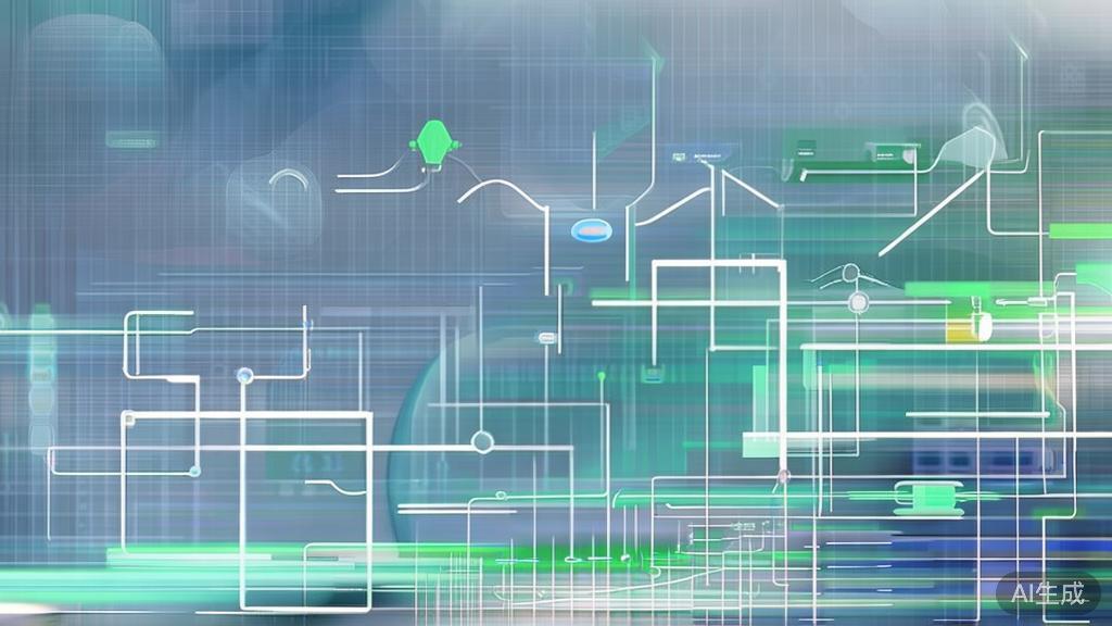 "High-quality business illustration showing future trends in API, integration of AI and IoT, minimal flat design"