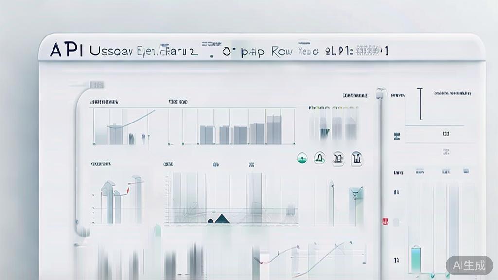 High-quality illustration of API usage frequency monitoring, minimal flat design