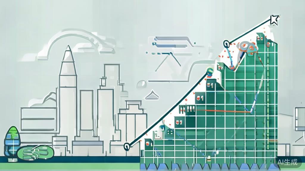 High-quality business illustration regarding market growth, minimal flat design